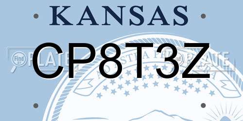 CP8T3Z Kansas License Plate