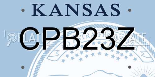 CPB23Z Kansas License Plate
