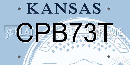 CPB73T Kansas License Plate