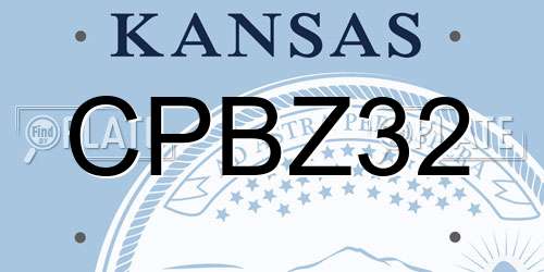CPBZ32 Kansas License Plate