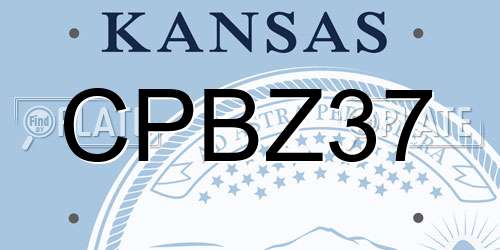 CPBZ37 Kansas License Plate