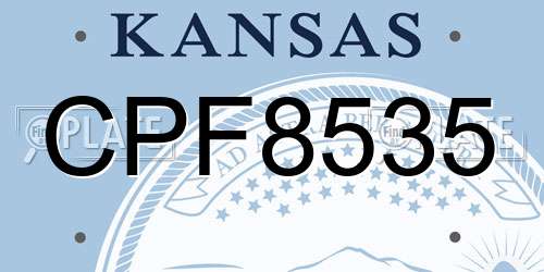 CPF8535 Kansas License Plate