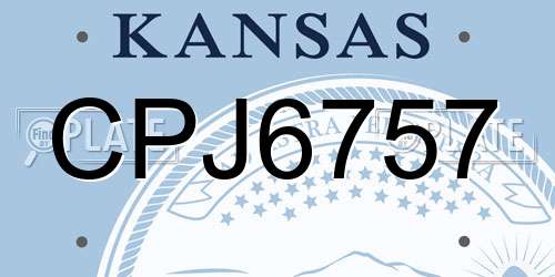 CPJ6757 Kansas License Plate