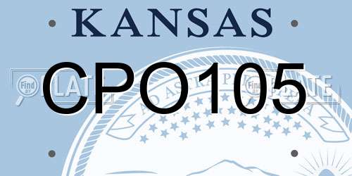 CPO105 Kansas License Plate