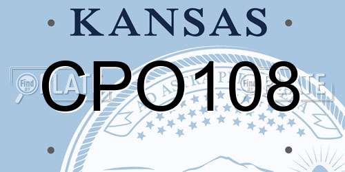 CPO108 Kansas License Plate