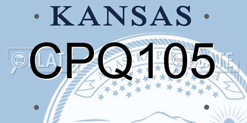 CPQ105 Kansas License Plate