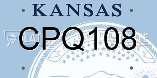 CPQ108 Kansas License Plate