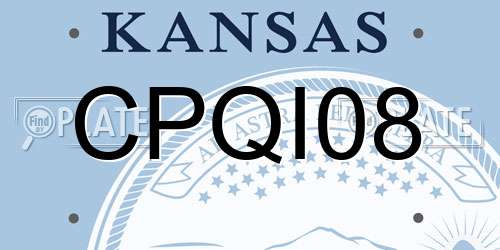 CPQI08 Kansas License Plate