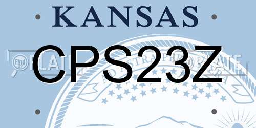 CPS23Z Kansas License Plate