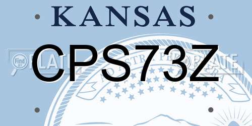 CPS73Z Kansas License Plate