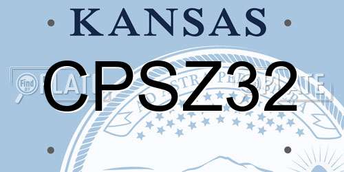 CPSZ32 Kansas License Plate