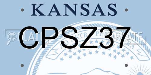 CPSZ37 Kansas License Plate