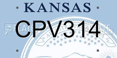 CPV314 Kansas License Plate