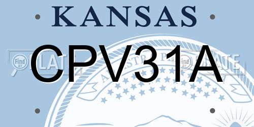 CPV31A Kansas License Plate