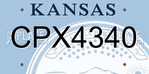 CPX4340 Kansas License Plate