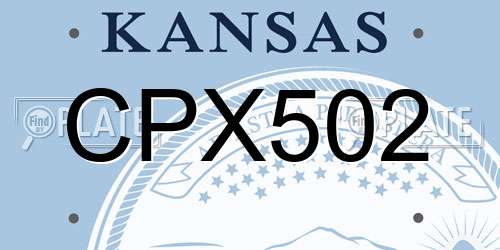 CPX502 Kansas License Plate