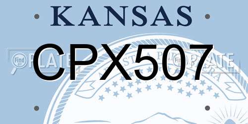 CPX507 Kansas License Plate