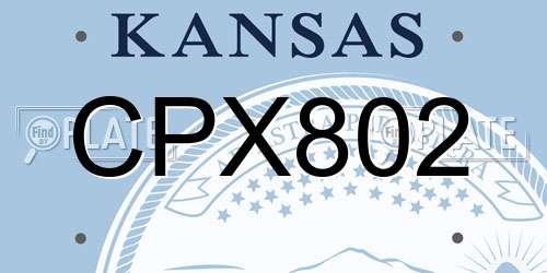 CPX802 Kansas License Plate