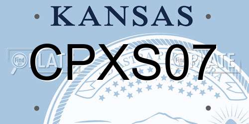 CPXS07 Kansas License Plate