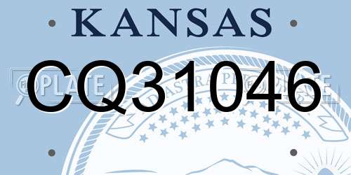 CQ31046 Kansas License Plate