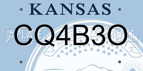 CQ4B3O Kansas License Plate