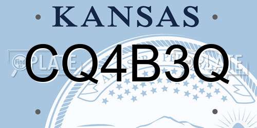 CQ4B3Q Kansas License Plate