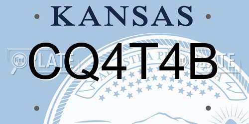 CQ4T4B Kansas License Plate