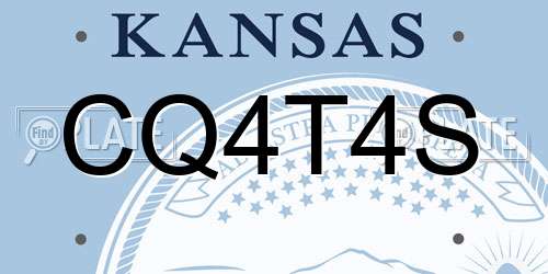 CQ4T4S Kansas License Plate