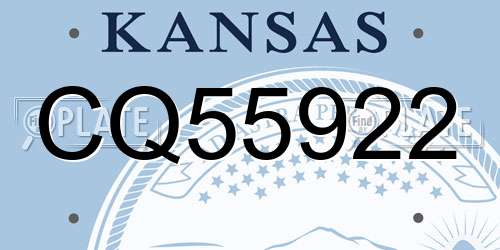 CQ55922 Kansas License Plate