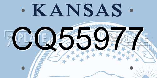 CQ55977 Kansas License Plate