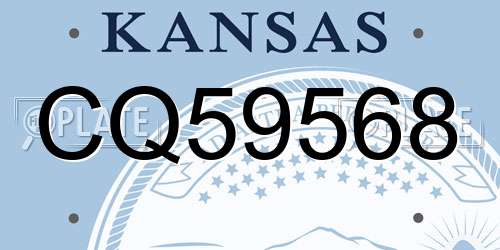CQ59568 Kansas License Plate