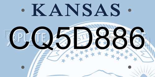 CQ5D886 Kansas License Plate