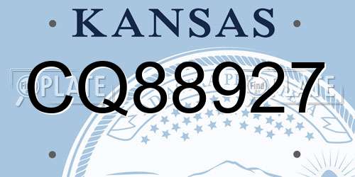 CQ88927 Kansas License Plate