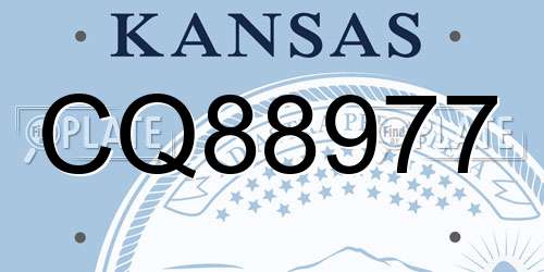 CQ88977 Kansas License Plate