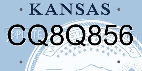 CQ8Q856 Kansas License Plate