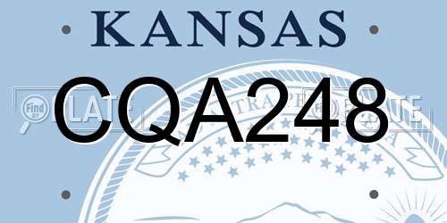 CQA248 Kansas License Plate