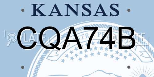 CQA74B Kansas License Plate