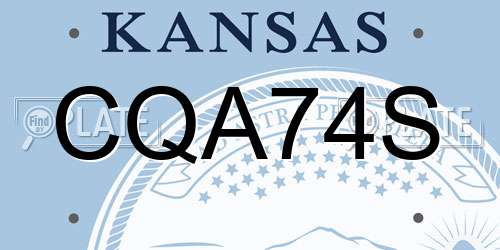CQA74S Kansas License Plate