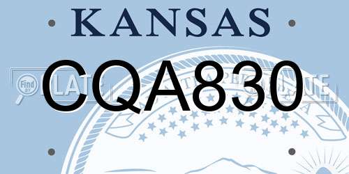 CQA830 Kansas License Plate