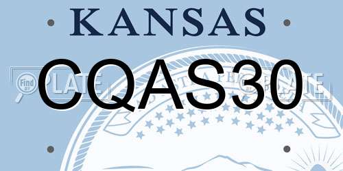 CQAS30 Kansas License Plate