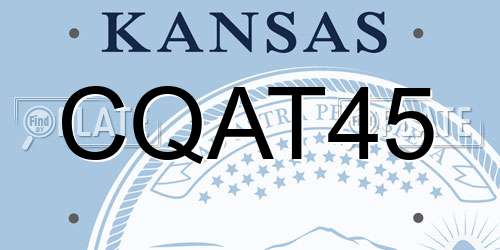 CQAT45 Kansas License Plate