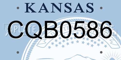 CQB0586 Kansas License Plate