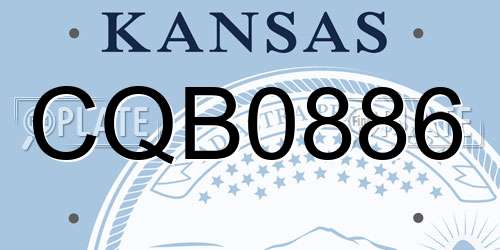 CQB0886 Kansas License Plate