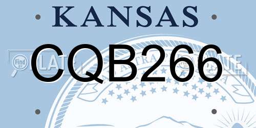 CQB266 Kansas License Plate