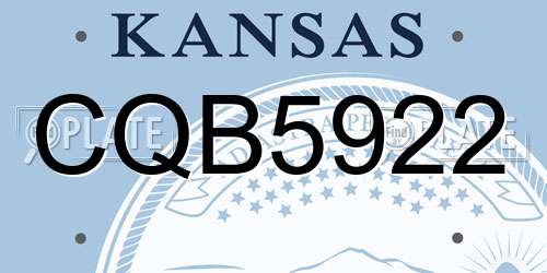 CQB5922 Kansas License Plate