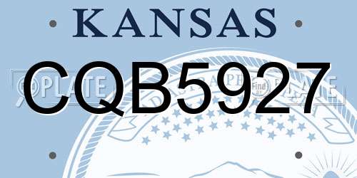 CQB5927 Kansas License Plate