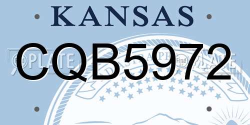 CQB5972 Kansas License Plate
