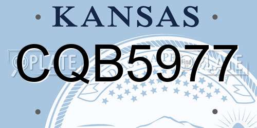CQB5977 Kansas License Plate