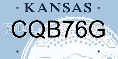 CQB76G Kansas License Plate