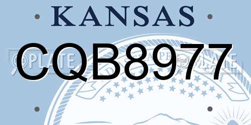 CQB8977 Kansas License Plate